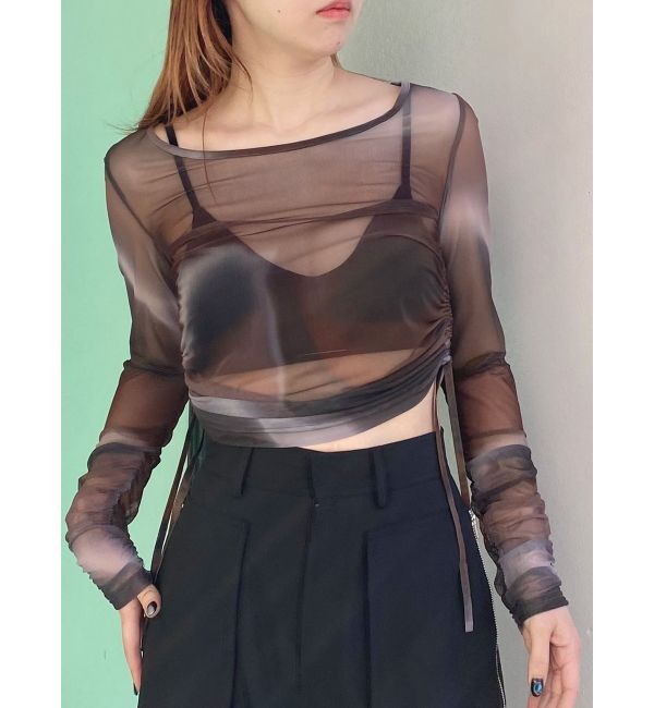 MURUA「シアートップス」|Tシャツ・カットソー|ブラウン