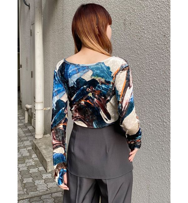 MURUA「ニュアンスプリントベロアトップス」|Tシャツ・カットソー|