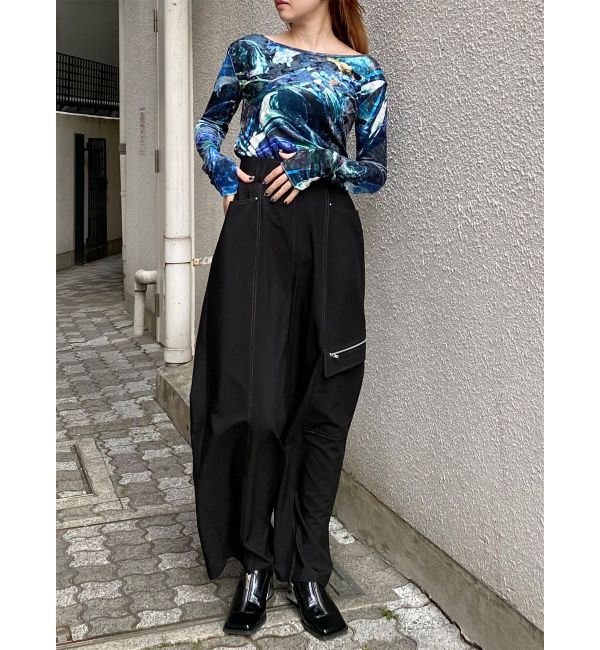 MURUA「ニュアンスプリントベロアトップス」|Tシャツ・カットソー|