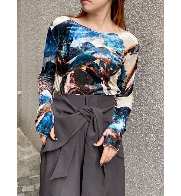 MURUA「ニュアンスプリントベロアトップス」|Tシャツ・カットソー|