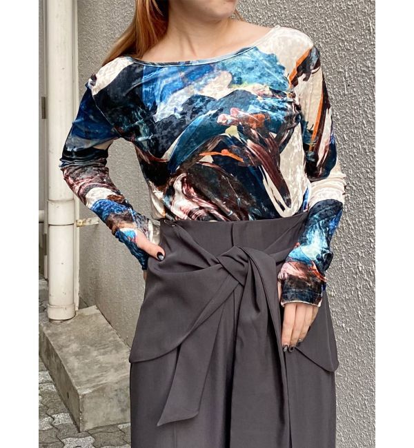 MURUA「ニュアンスプリントベロアトップス」|Tシャツ・カットソー|