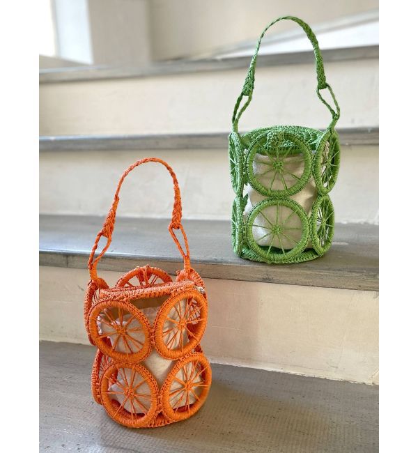 Ungrid「カラーモチーフカゴBAG」|かごバッグ|