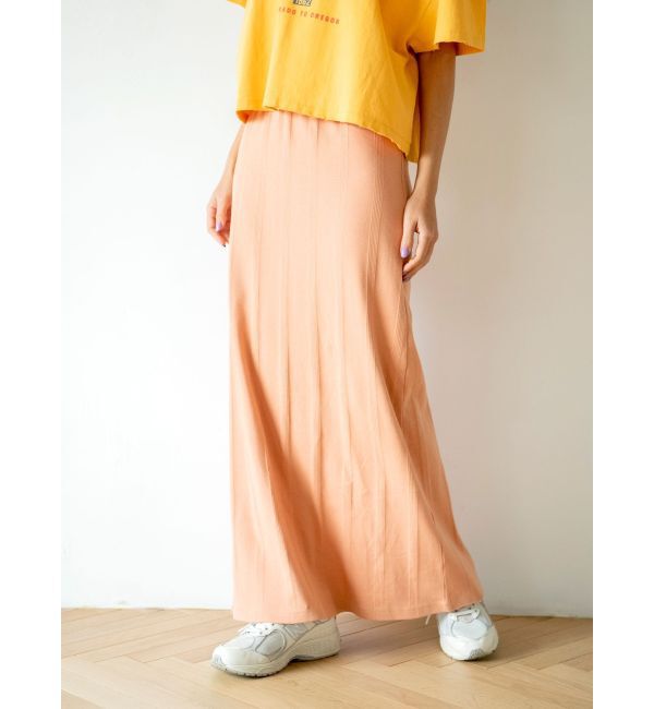 Ungrid「Miller別注 カラーステッチストレートスカート」|スカート|オレンジ
