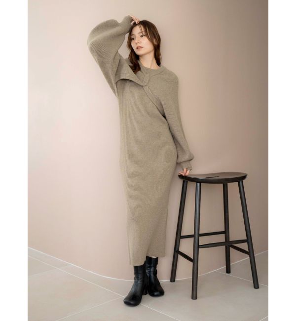 Ungrid「ボレロセットニットワンピース」|ワンピース|ミディアムグレー