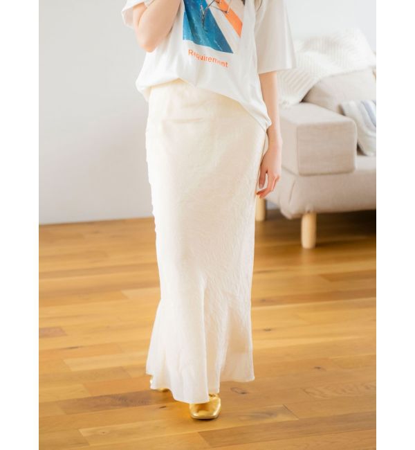 Ungrid「フィットサテンスカート」|スカート|アイボリー