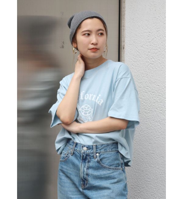 Ungrid「RUSSELL別注 ロゴTee」|Tシャツ・カットソー|ブルー