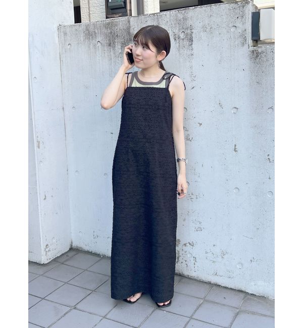 Ungrid「ジャカードキャミワンピース」|ワンピース|ブラック