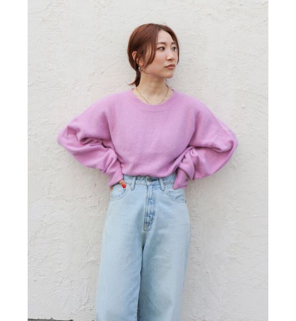 Ungrid「ラクーン混ルーズニット」|ニット・セーター|ピンク