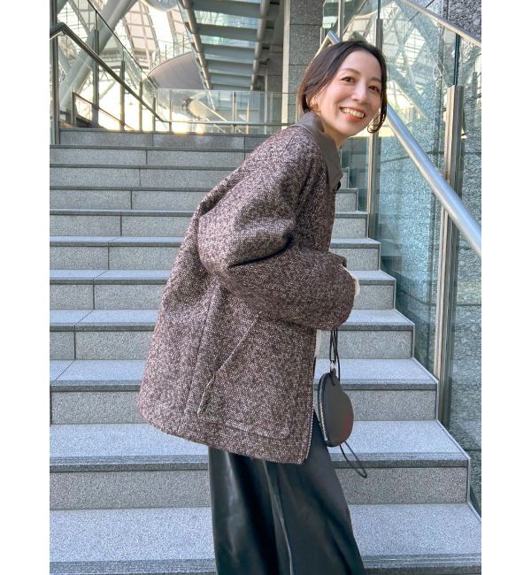 Ungrid「ジップデザインツイードブルゾン」|ブルゾン・スタジャン|