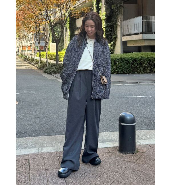 Ungrid「ジップデザインツイードブルゾン」|ブルゾン・スタジャン|