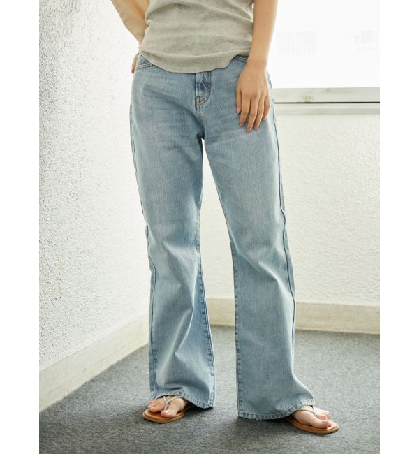 Ungrid「【WEB限定】ハイウエストフレアデニム」|デニム|アイスブルー