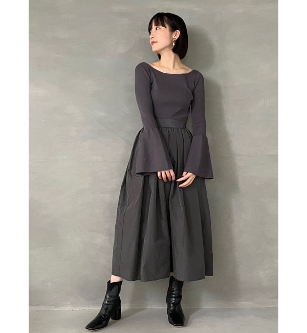 LAGUNAMOON「ドッキングタフタニットワンピース」|ワンピース|