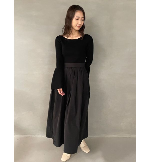 LAGUNAMOON「ドッキングタフタニットワンピース」|ワンピース|