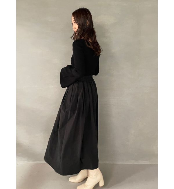 LAGUNAMOON「ドッキングタフタニットワンピース」|ワンピース|