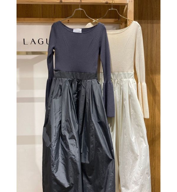 LAGUNAMOON「ドッキングタフタニットワンピース」|ワンピース|
