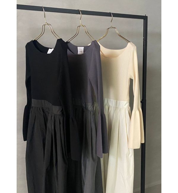 LAGUNAMOON「ドッキングタフタニットワンピース」|ワンピース|