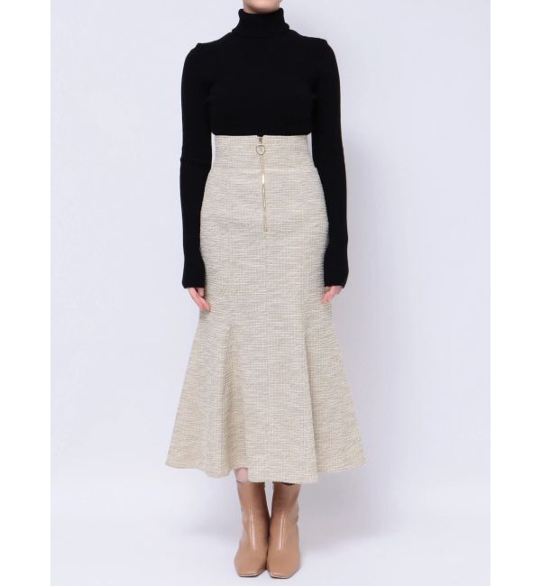 LAGUNAMOON「フロントZIPツイードスカート」|スカート|