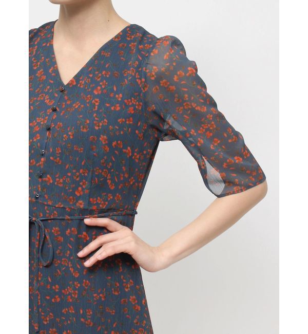 LAGUNAMOON「フラワーパターンVネックワンピース」|ワンピース|
