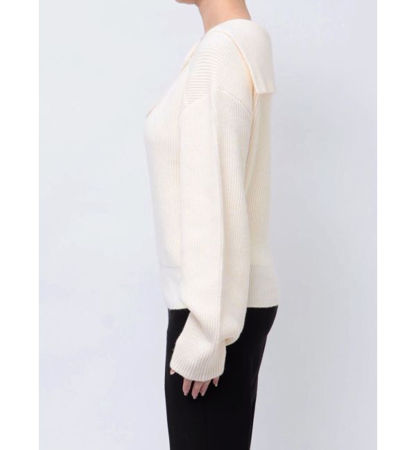 LAGUNAMOON「アシンメトリーカラーブローチ付きニット」|ニット・セーター|