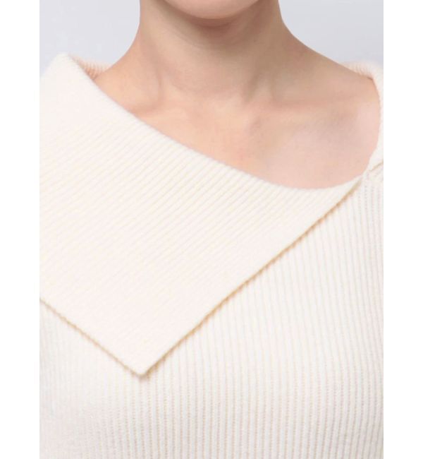 LAGUNAMOON「アシンメトリーカラーブローチ付きニット」|ニット・セーター|