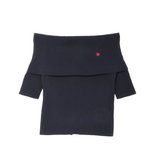 LAGUNAMOON「【POLO BCSコラボ】オフショルニットプルオーバー」|ニット・セーター|ネイビー