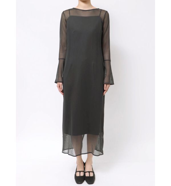 LAGUNAMOON「ソフトメッシュフレアスリーブワンピース」|ワンピース|