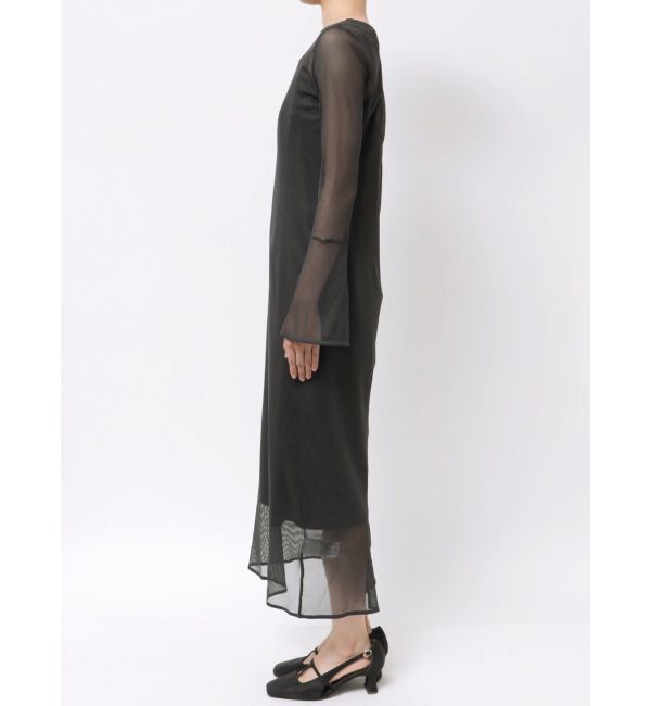 LAGUNAMOON「ソフトメッシュフレアスリーブワンピース」|ワンピース|