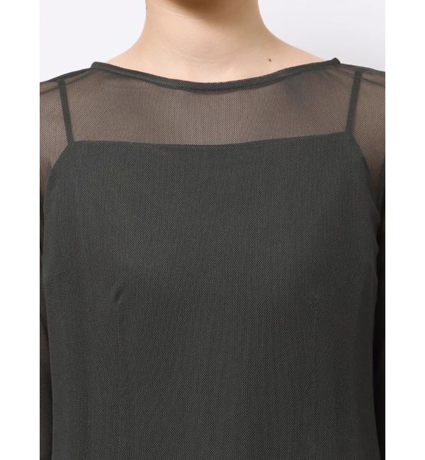 LAGUNAMOON「ソフトメッシュフレアスリーブワンピース」|ワンピース|