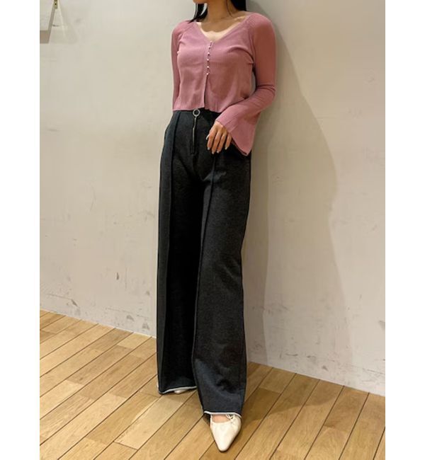 LAGUNAMOON「ミニパールボタンショートニットカーディガン」|カーディガン|