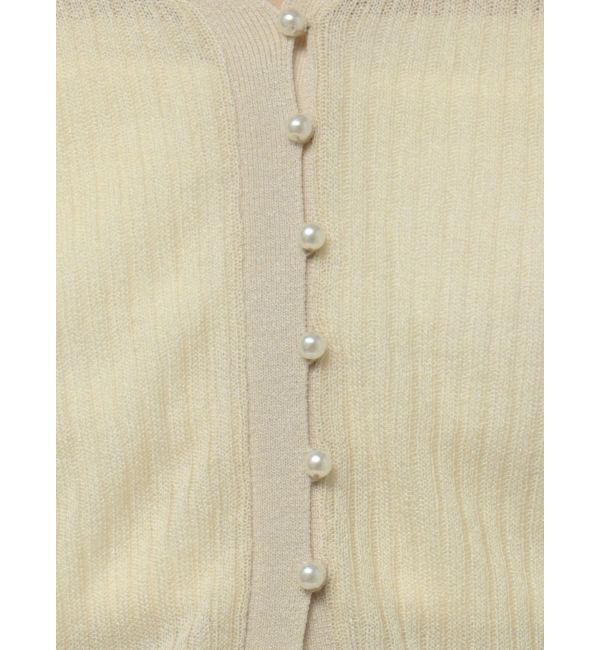 LAGUNAMOON「ミニパールボタンショートニットカーディガン」|カーディガン|