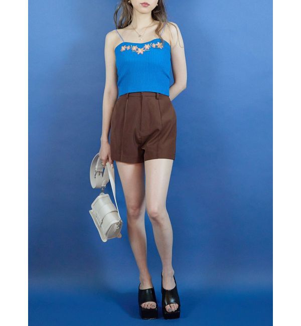 EVRIS「Embroideryニットキャミトップス」|キャミソール|