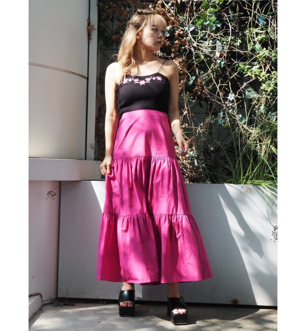 EVRIS「Embroideryニットキャミトップス」|キャミソール|