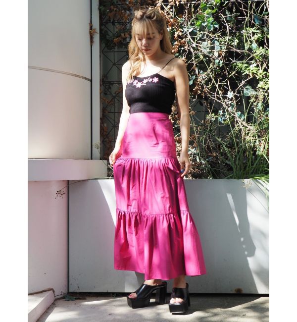 EVRIS「Embroideryニットキャミトップス」|キャミソール|