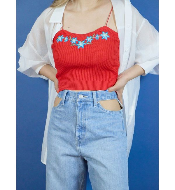 EVRIS「Embroideryニットキャミトップス」|キャミソール|