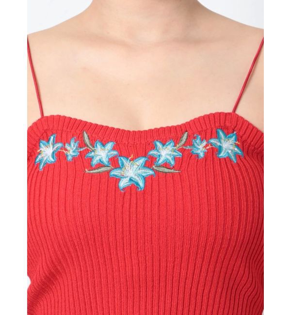 EVRIS「Embroideryニットキャミトップス」|キャミソール|
