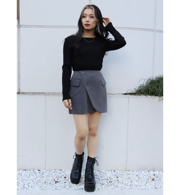 EVRIS「ラップデザインミニスカート【セットアップ着用可能】」|スカート|