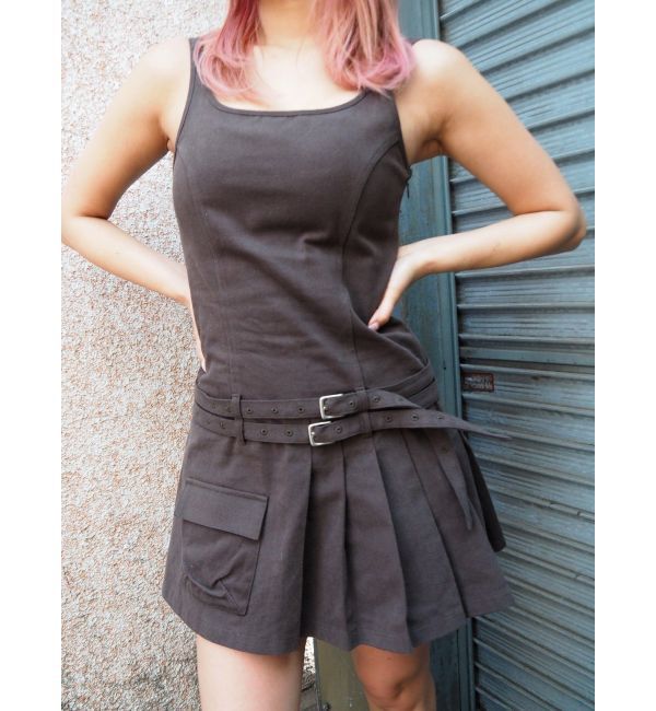 EVRIS「エッジデザインプリーツジャンスカ」|ジャンパースカート|