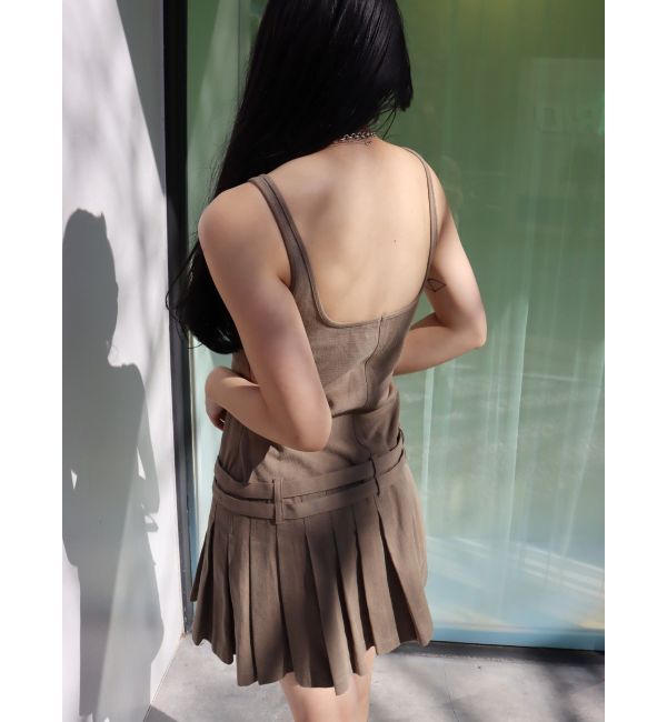 EVRIS「エッジデザインプリーツジャンスカ」|ジャンパースカート|