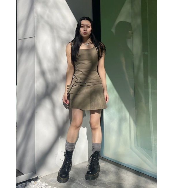 EVRIS「エッジデザインプリーツジャンスカ」|ジャンパースカート|