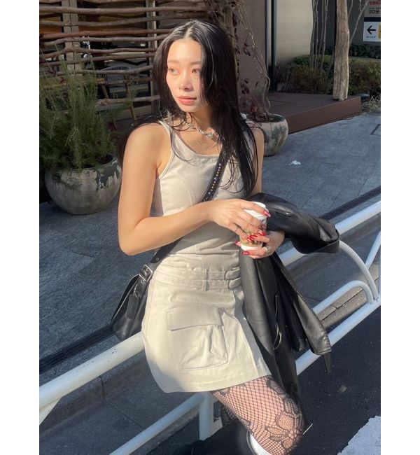 EVRIS「エッジデザインプリーツジャンスカ」|ジャンパースカート|