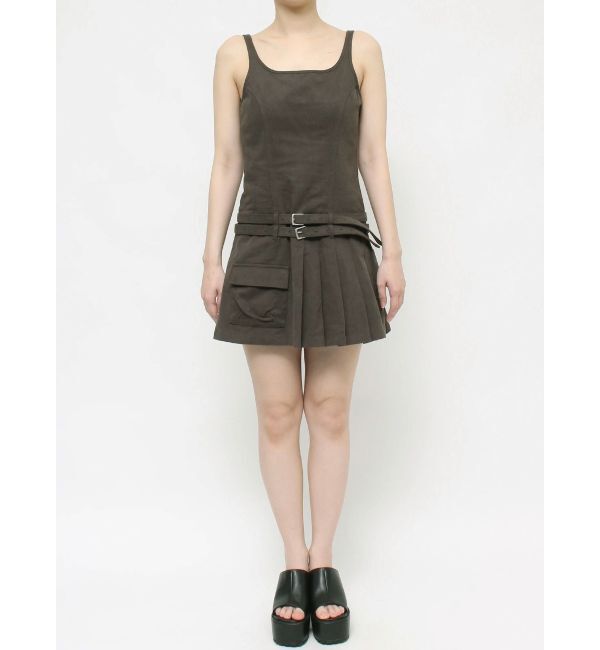 EVRIS「エッジデザインプリーツジャンスカ」|ジャンパースカート|