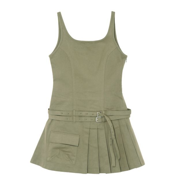 EVRIS「エッジデザインプリーツジャンスカ」|ジャンパースカート|