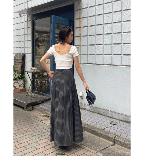 EVRIS「バックオープンリブショートTシャツ」|Tシャツ・カットソー|