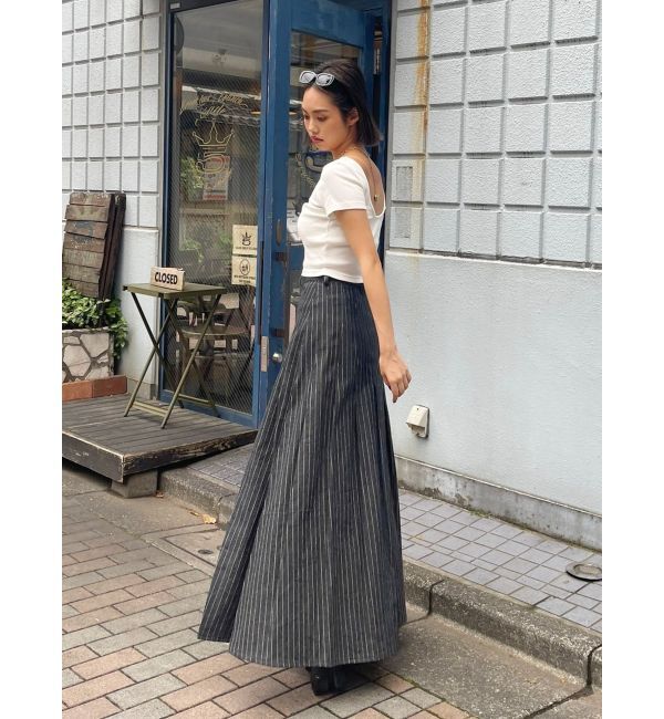 EVRIS「バックオープンリブショートTシャツ」|Tシャツ・カットソー|