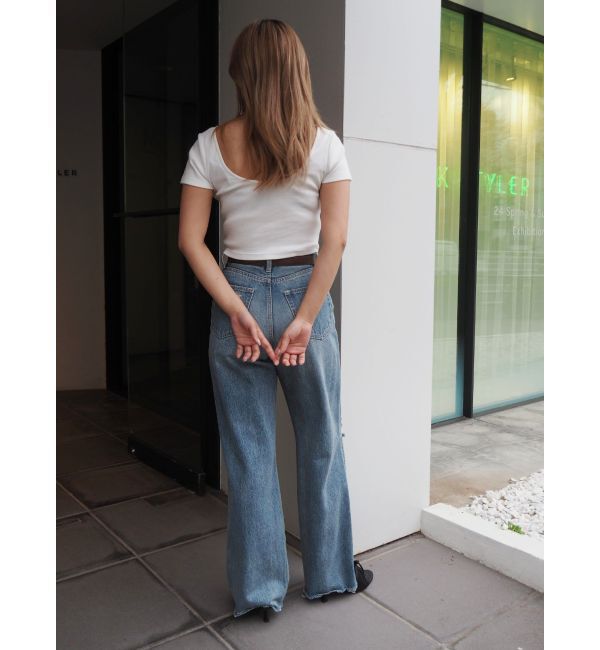 EVRIS「バックオープンリブショートTシャツ」|Tシャツ・カットソー|