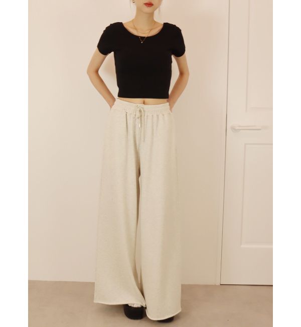 EVRIS「バックオープンリブショートTシャツ」|Tシャツ・カットソー|