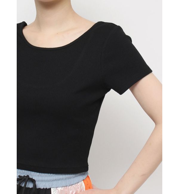 EVRIS「バックオープンリブショートTシャツ」|Tシャツ・カットソー|