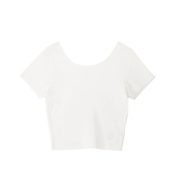EVRIS「バックオープンリブショートTシャツ」|Tシャツ・カットソー|