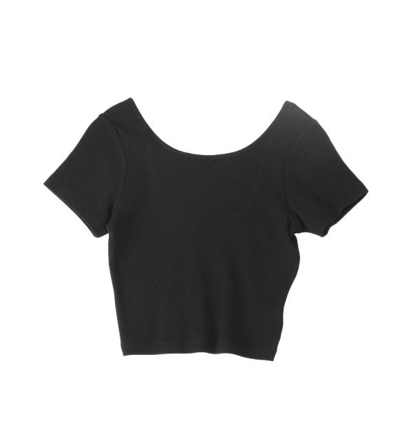 EVRIS「バックオープンリブショートTシャツ」|Tシャツ・カットソー|