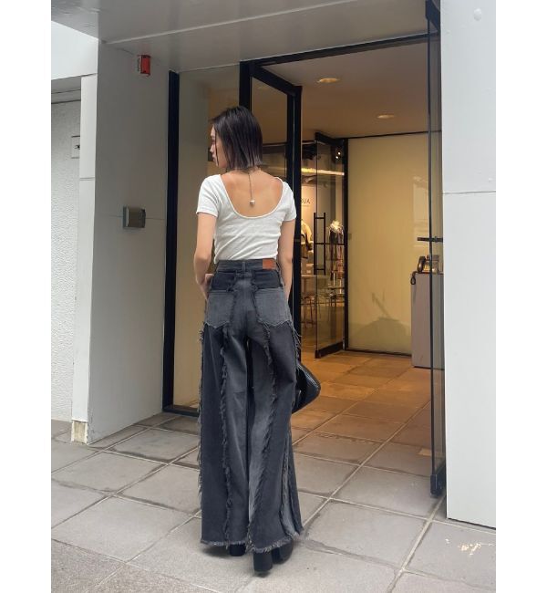 EVRIS「バックオープンリブショートTシャツ」|Tシャツ・カットソー|